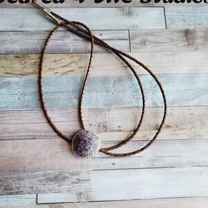 Gemstone jewelry bolotie amethyst western necklace
